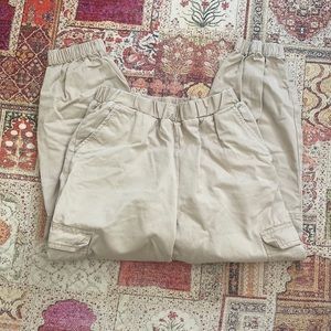 Hm beige size 8 cargos high waist elastic waistband and ankles